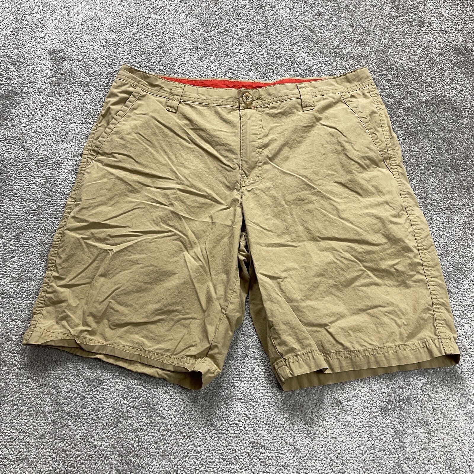 Columbia Chino Shorts Mens 34 Brown Cotton Flat Front Pocket Casual Outdoor 36x9